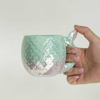 Cốc sứ uống trà sữa cà phê họa tiết nàng tiên cá dễ thương