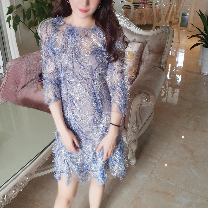 Đầm xoè sequin lấp lánh đi tiệc sang chảnh (SẴN)