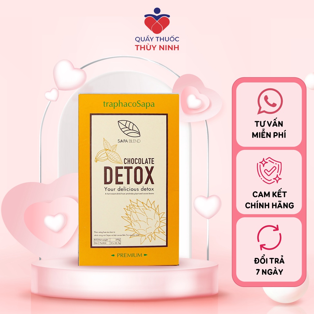 Thức uống Chocolate Detox với Actiso bổ sung dinh dưỡng Traphaco Sapa (270gr) 1234501