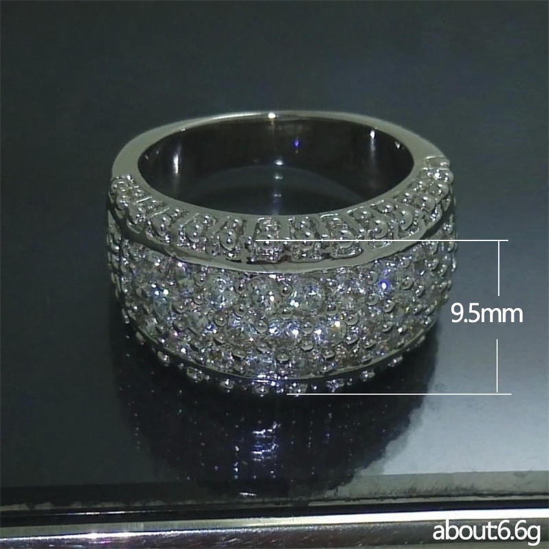 Nhẫn cưới đính đá zircon phong cách sang trọng thời trang cho nữ