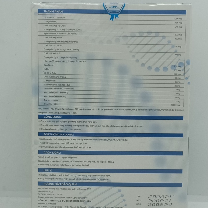 VIÊN UỐNG GIẢI ĐỘC GAN DETOX LIVER EXTRA Chiết xuất cà gai leo, xạ đen,diệp hạ châu