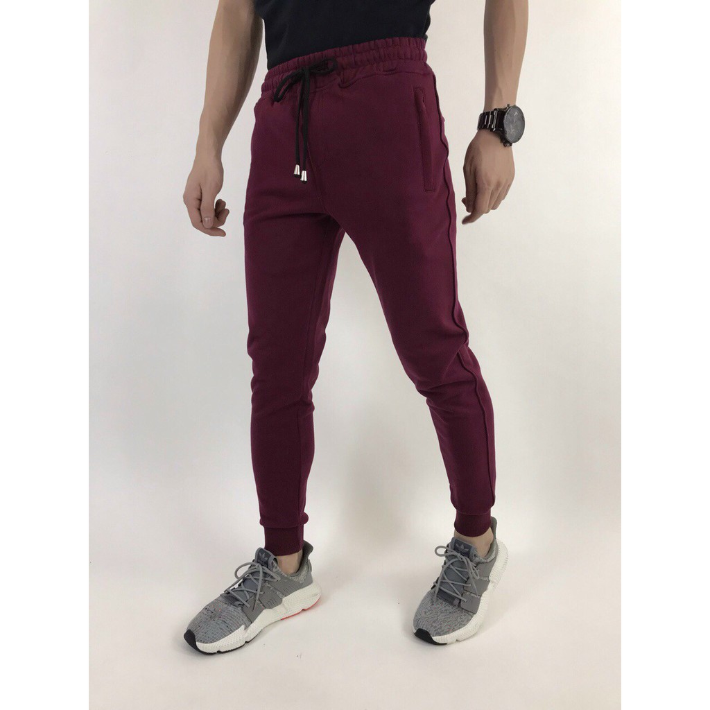 Quần thun Jogger trơn mẫu mới nam ống ôm chất vải cao cấp vải mềm mịn hợp dáng