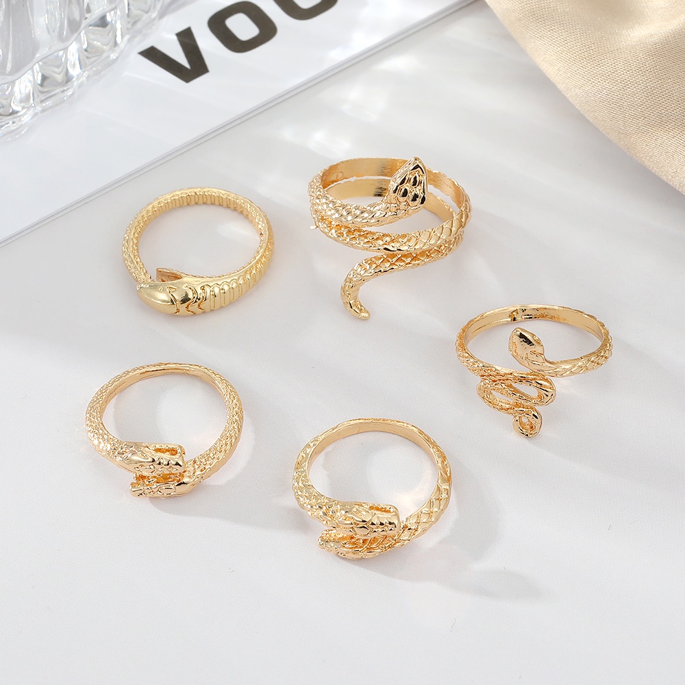 Set 5 Nhẫn Hình Rắn Thời Trang Dành Cho Nữ