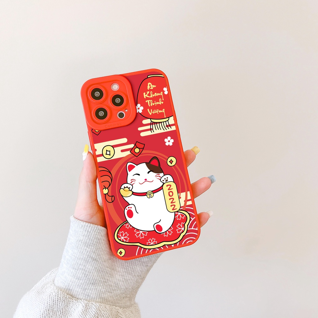 Ốp lưng iphone Mèo năm mới cạnh vuông 6/6plus/6s/6splus/7/7plus/8/8plus/x/xs/11/12/13/14/pro/max/promax/plus/shin/case