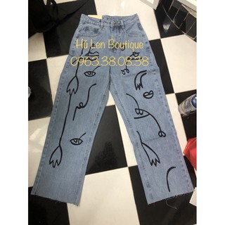QUẦN JEANS HOẠ TIẾT (KÈM VIDEO HÌNH THẬT)