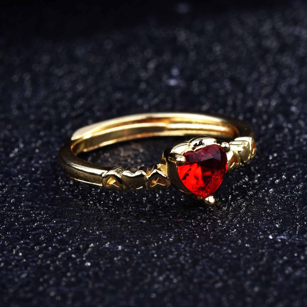 Nhẫn Mạ VàNg 18K ĐíNh Đá HìNh Tim Xinh XắN (925)