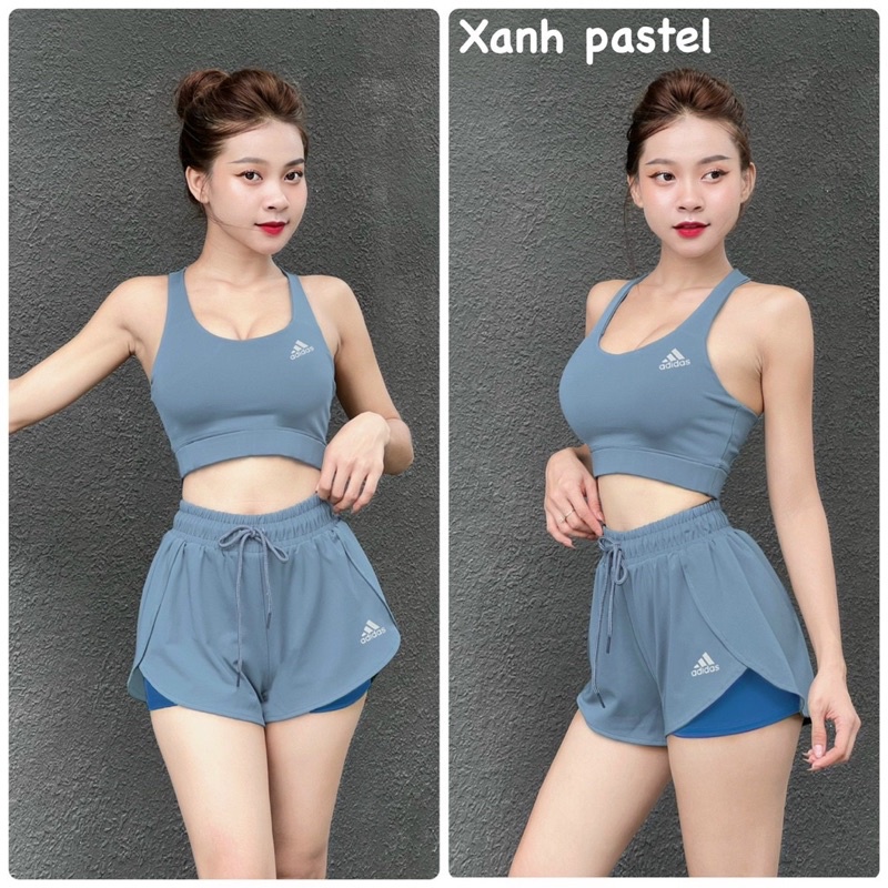 Bộ tập gym, yoga thể thao nữ ba lỗ đùi nhiều màu (vnxk)