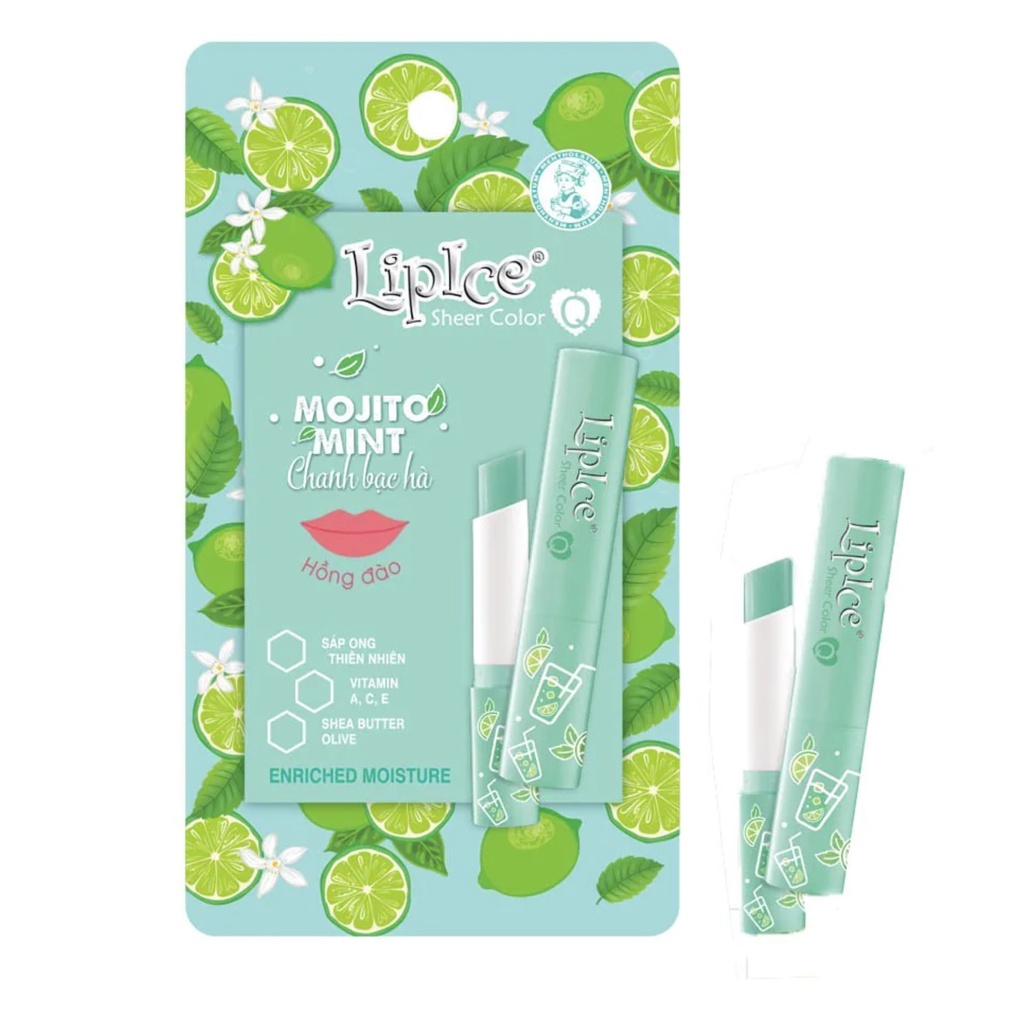 Son Dưỡng Môi LipIce Sheer Color Mojito Mint Chanh Bạc Hà 2.4g .#Hồng Đào