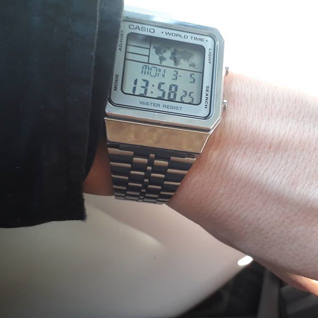 Đồng hồ Nam Casio A500WA-7DF, đồng hồ chính hãng, (dây bạc mặt bạc)