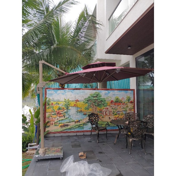 Ô lệch tâm Tròn 3M Khung hợp kim nhôm Nghiêng Mái +Xoay 360 độ cao cấp- Sản phẩm nhập khẩu 100% Tiêu chuẩn Châu ÂU