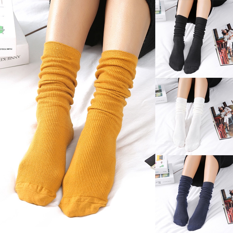 Vớ cotton trơn màu kiểu dáng đơn giản tiện dụng dành cho nữ