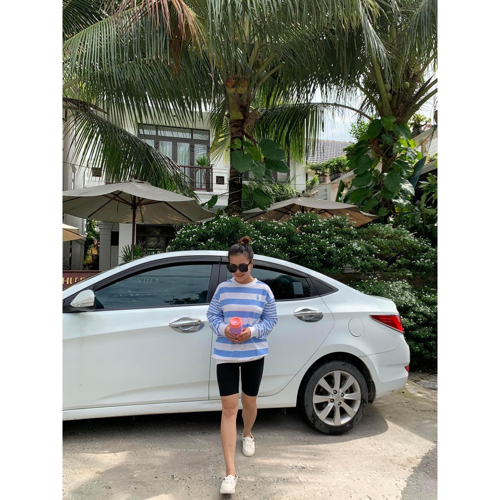 Áo Sweater nữ sọc xanh trắng, áo Sweater nữ xuất dư xịn