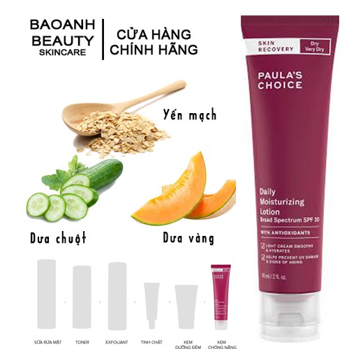 Kem dưỡng ẩm, phục hồi da Paula's Choice Skin Recovery Daily Moisturizing Lotion Broad Spectrum SPF 30 1460