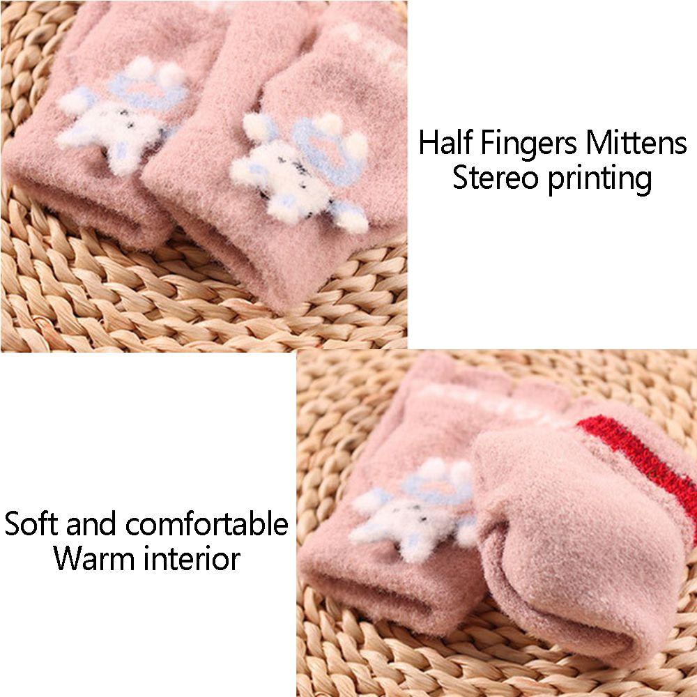 Găng Tay Len Hở Ngón Hình Thỏ Dễ Thương