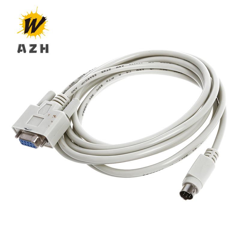 DB9P to 8P Mini Din RS232 Download Cable White 8.2 Ft for PLC DVP-EH