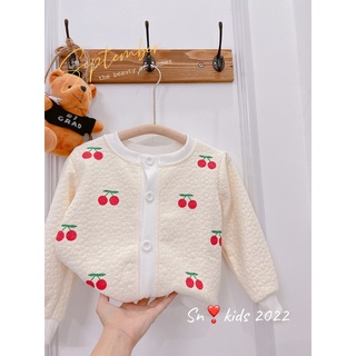 áo khoác xốp cherry bé gái