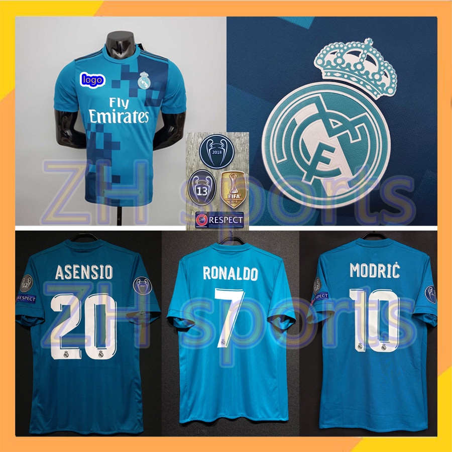 Áo Thun Bóng Đá Real Madrid 17/18 2017/2018 10ASENCIO 20 RONALDO 7