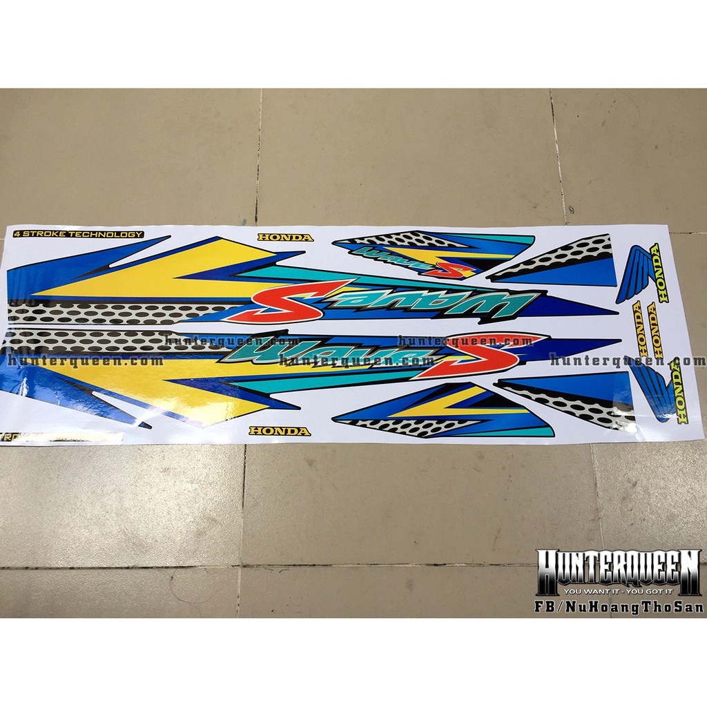 Tem rời dán xe WAVE đời đầu màu đen. Sắc màu nổi bật, chống nước, làm theo yêu cầu