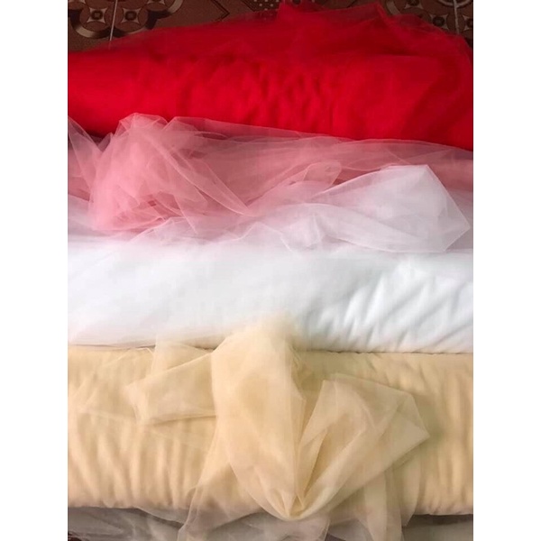 Vải voan lưới mềm may áo dài , váy cưới