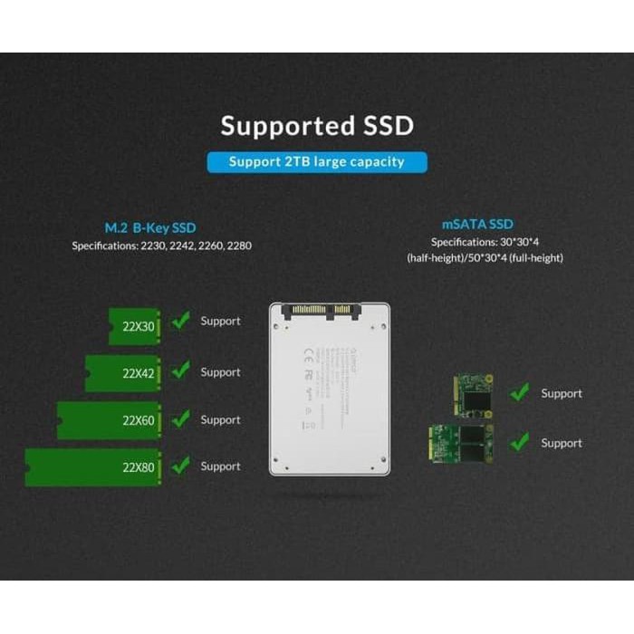 Ốp Điện Thoại / Orico Ms2Ts (M.2 Sata + Msata Sang 2.5 "Sata Converter) | BigBuy360 - bigbuy360.vn