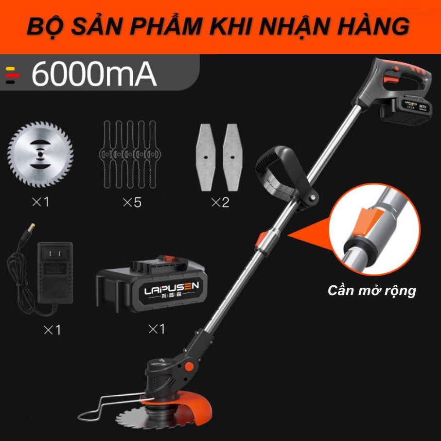 Máy Cắt Cỏ LAPUSEN Không Dây Sử Dụng Pin Lithium 21V 1800W (Full Box) - Home and Garden