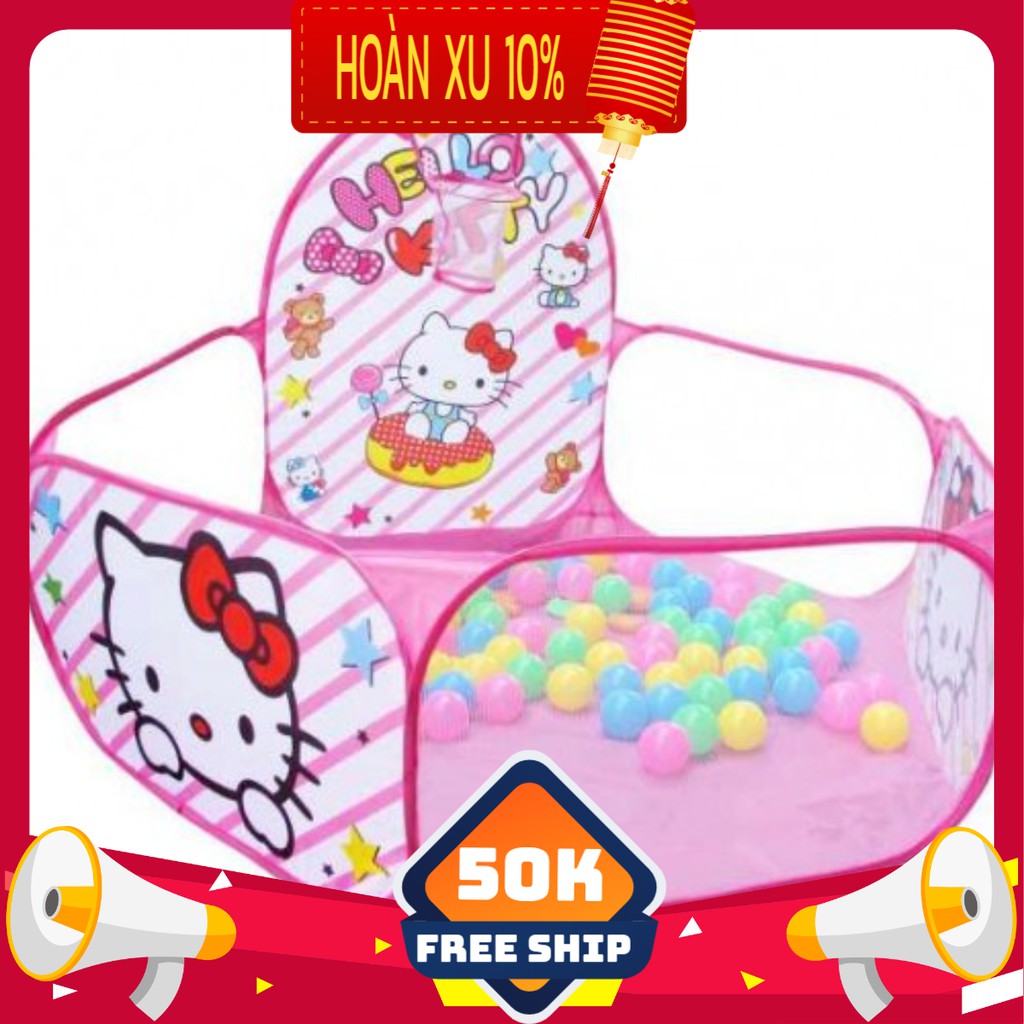 LỀU BÓNG HELLOKITTY KÈM 100 BÓNG CHO BÉ