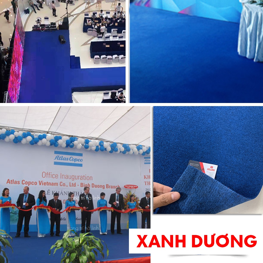 Thảm nỉ đỏ trải sàn sự kiện giá rẻ dạng cuộn dày 3mm trải sân khấu hội trường cầu thang lối đi