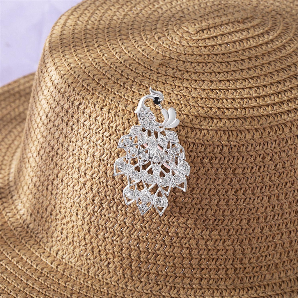 Trâm Cài Áo Hình Con Công Đính Đá|Ghim Hợp Kim