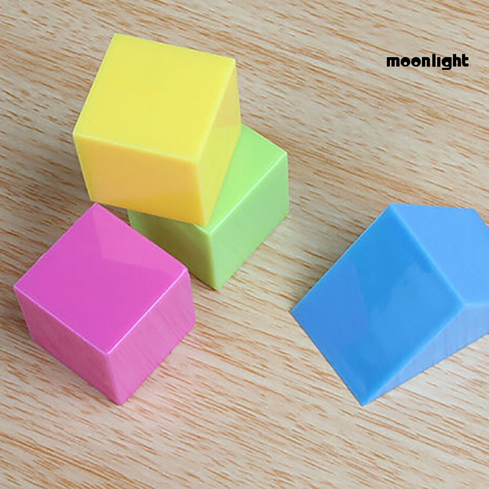 Set 24 Khối Gỗ 3d Hình Học Nhiều Màu Sắc Cho Bé Học Toán