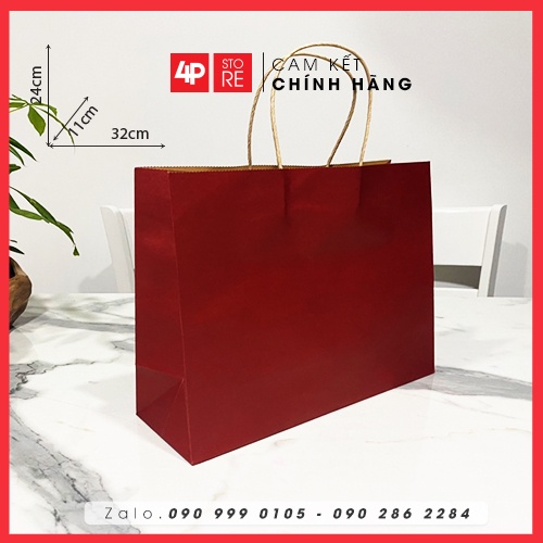 10 TÚI KRAFT ĐỎ ĐẬM NGANG 32X24X11CM  - HỎA TỐC