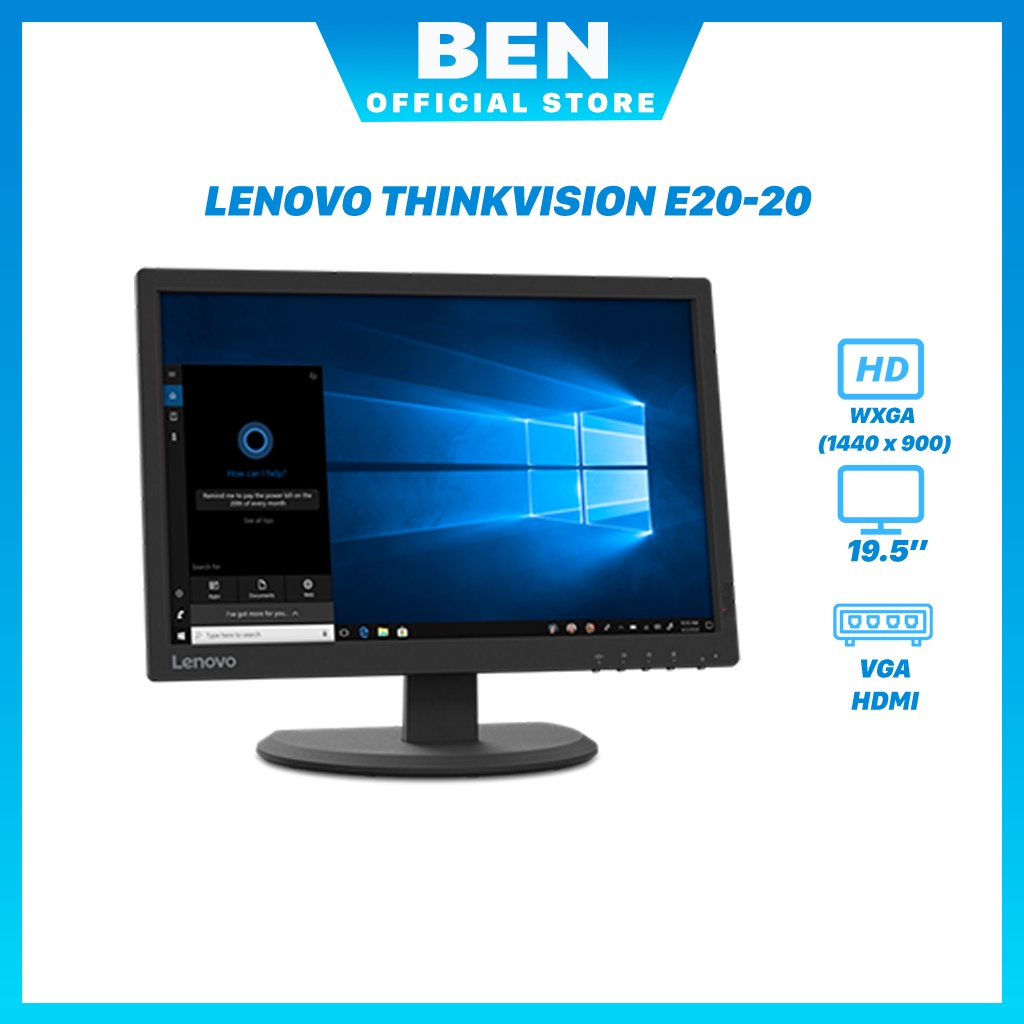 Màn hình máy tính Lenovo ThinkVision E20-20 (62BBKAR1WW) 19.5-inch | 1440x900  | HDMI | VGA | Bảo hành 12 tháng