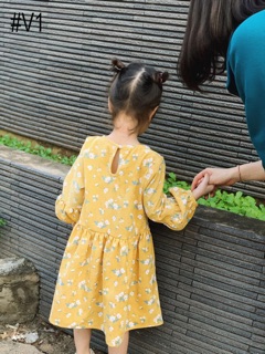 Váy Vintage dài tay cho bé