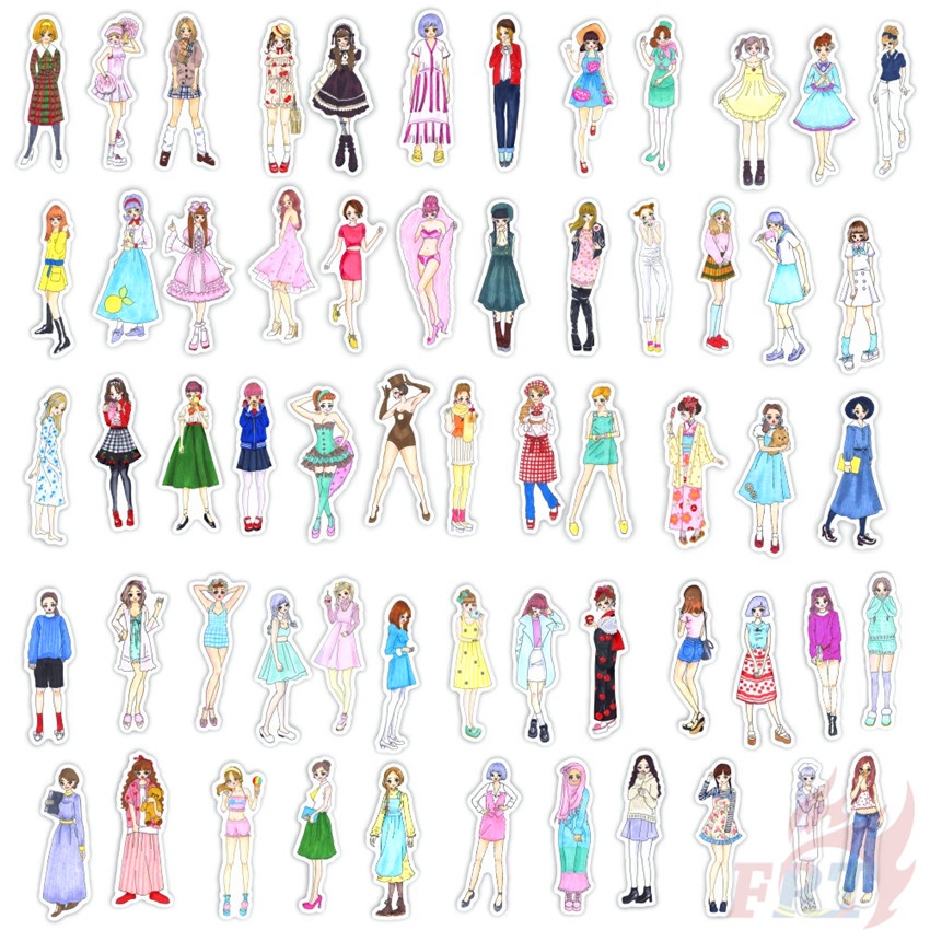 60Pcs/Set ❉ Modern Girls Series 01 Stickers ❉ DIY Fashion Luggage Laptop Skateboard Doodle Decals Stickers