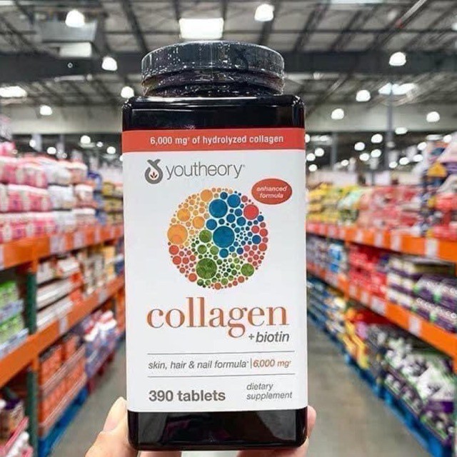 Viên Uống  Collagen Youtheory Viên Uống Đẹp Da - Chống Lão Hóa Collagen Youtheory Type 1 2 3  390 Của Mỹ (Mẫu Mới )