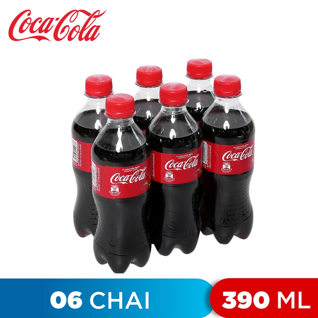 LỐC 6 CHAI NƯỚC NGỌT VỊ NGUYÊN BẢN ORIGINAL TASTE COCA COLA 390ML
