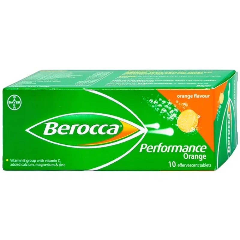 Viên sủi bổ sung Vitamin Berocca Performance Orange (Hộp 10 Viên)