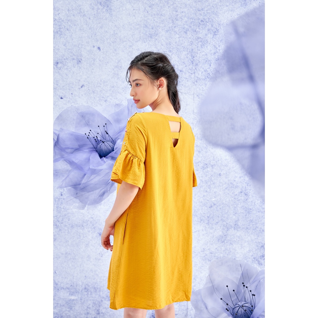 OLV - Đầm Buttoned Shoulder Embroi