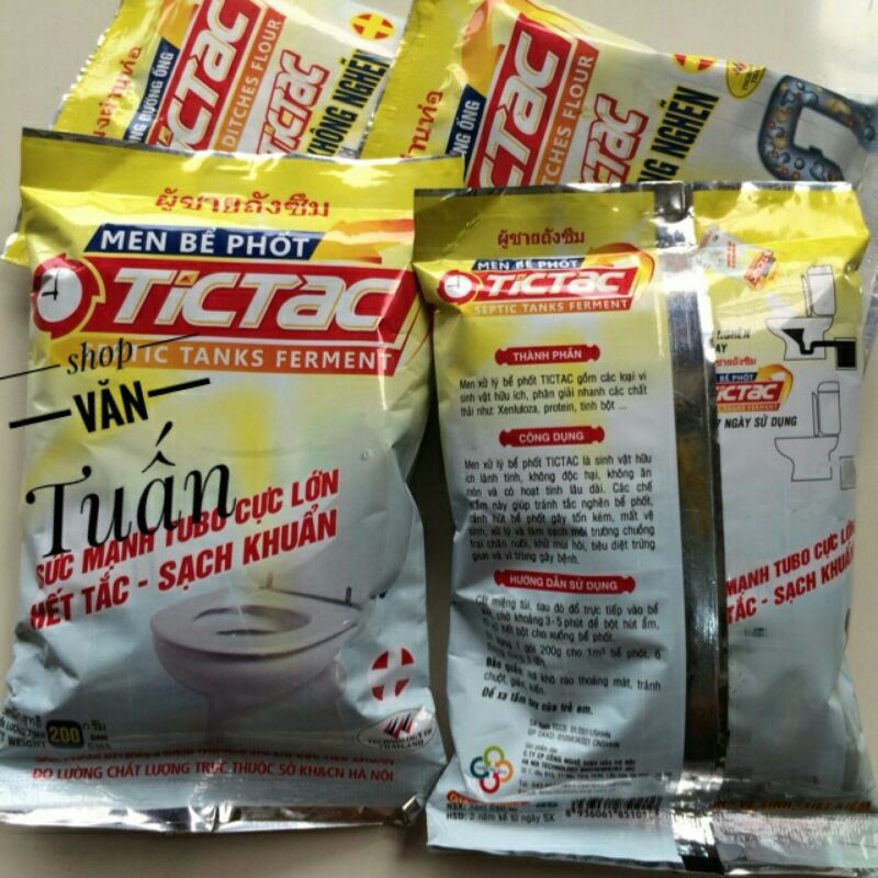 Men bể phốt thông đường ống Tictac (giá rẻ)