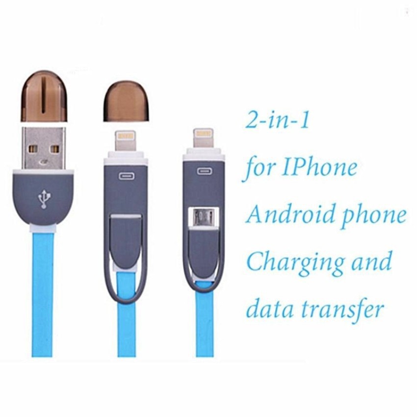 Dây cáp sạc và truyền dữ liệu micro usb 2 trong 1 cho điện thoại android và iphone