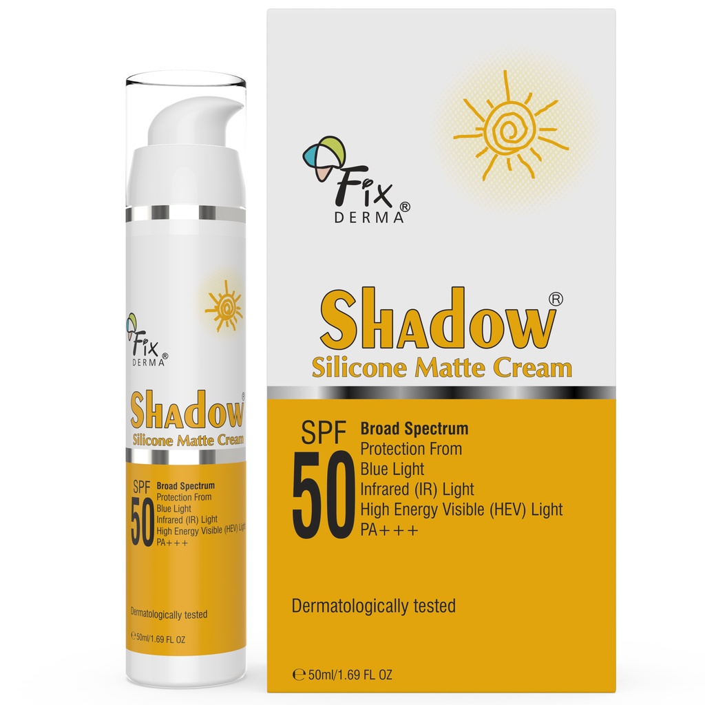 KEM CHỐNG NẮNG KHÔNG NHỜN, CHỐNG TIA UV, ÁNH SÁNG XANH FIXDERMA SHADOW SILICONE MATTE CREAM SPF50  50ML