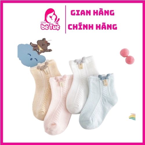 Tất lưới điều hòa mềm mại thoáng khí hình chuột mickey cho bé từ 0-3 tuổi