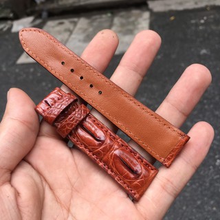 Dây đồng hồ hột lưng da cá sấu cao cấp (Trong lót da bò)