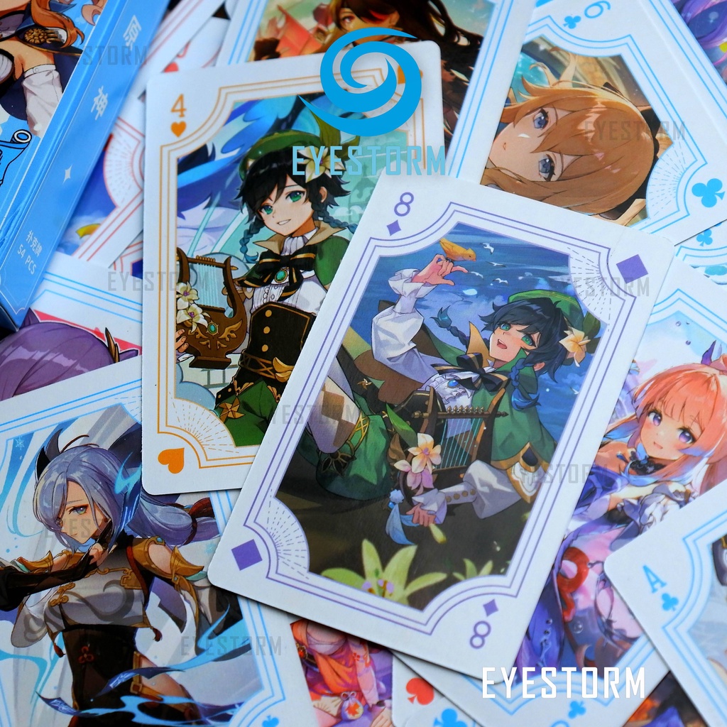 Bài tây anime GENSHIN IMPACT 3, tú lơ khơ, manga - Poker S - 54 lá
