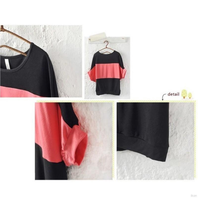 FREESHIP ĐƠN 99K_ Áo kiểu cánh dơi cổ tròn phối màu cho nữ