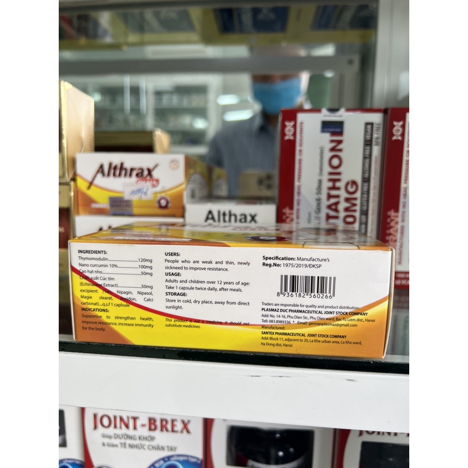 Viên Uống Althrax Plus Nâng Cao Sức Đề Kháng, Tăng Cường Sức Khỏe