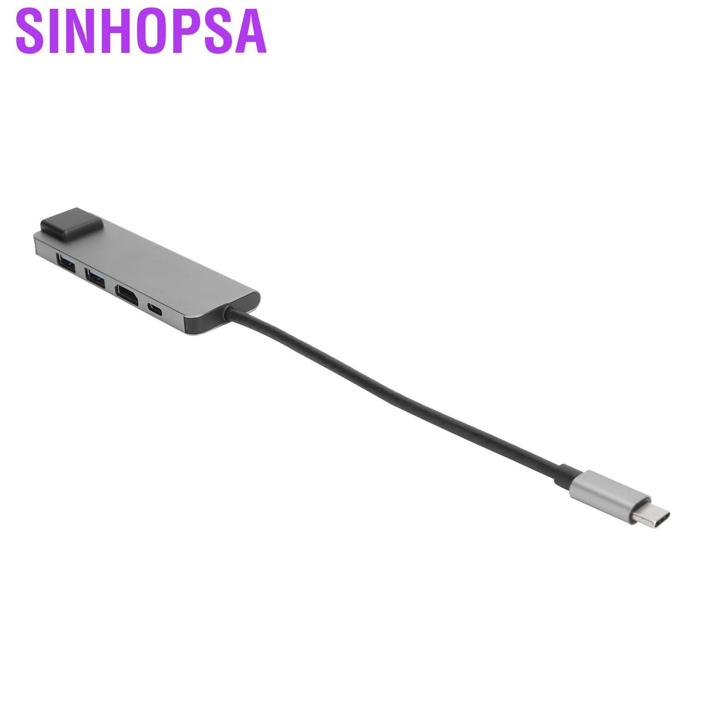 Sinhopsa 5 In 1 USB-C Hub 4K HDMI Type-C to PD RJ45 USB3.0 Adapter for iOS Samsung