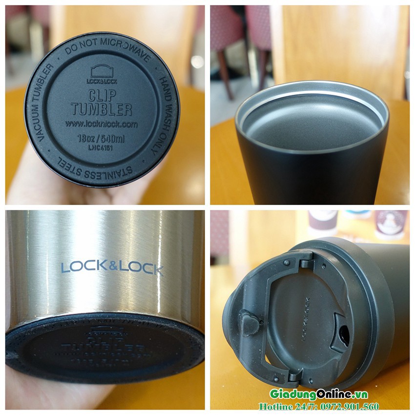 Ly giữ nhiệt Lock&Lock Clip tumbler LHC4151GOD 540ml - Màu vàng