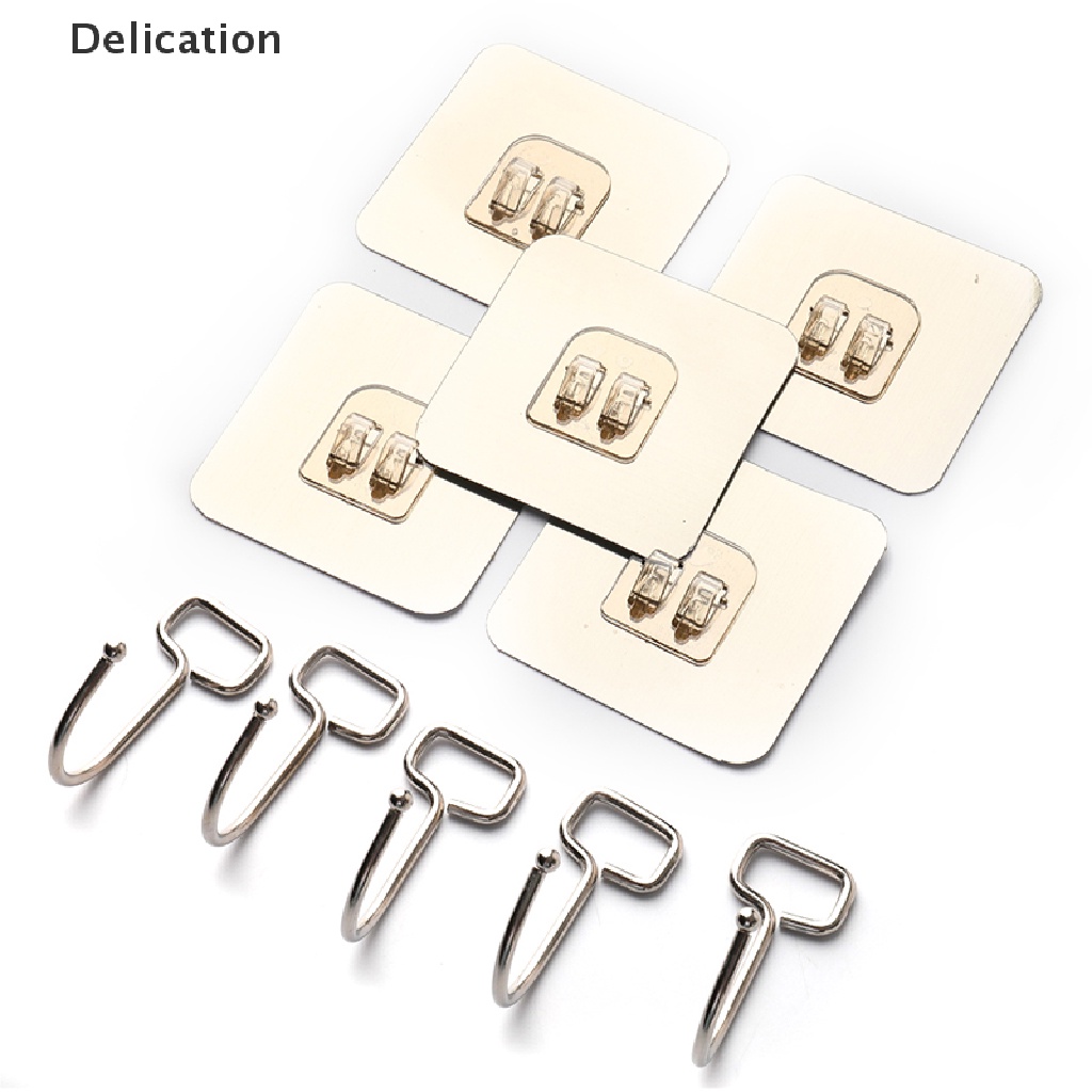Set 5 Móc Treo Đồ Dán Tường Bằng Thép Không Gỉ Chống Trượt