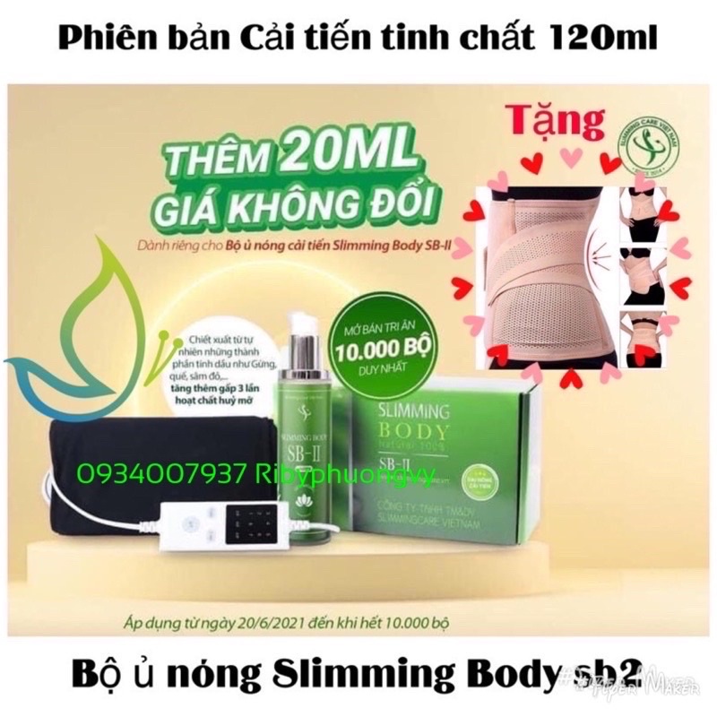 Bộ ủ nóng tan mỡ Slimming body 2,với đai điện cải tiến,giảm mỡ chân, tay ,bụng,đánh bay mỡ thừa [ CHÍNH - HÃNG ]