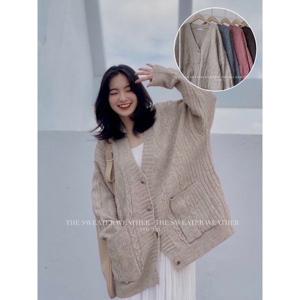 Áo Khoác Cardigan Len Nữ From Dáng Rộng Retro Cao Cấp LICA - A10 | BigBuy360 - bigbuy360.vn